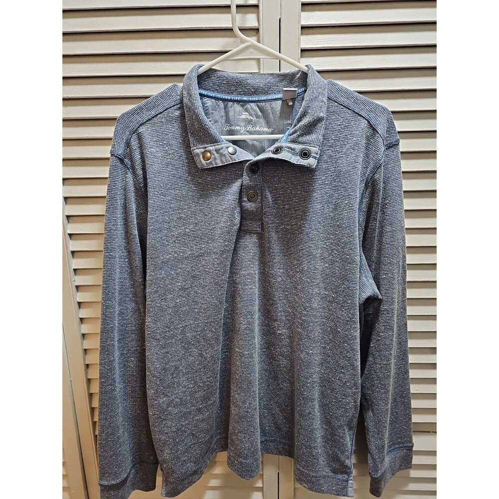Tommy Bahama Salt Point Half Snap Mock Neck Sweatshirt Men's Size Medium